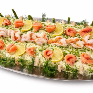 Smörgåstårta Camarón-Salmón